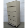 Beige 5 Drawer, Flip Front, Lateral File Cabinet